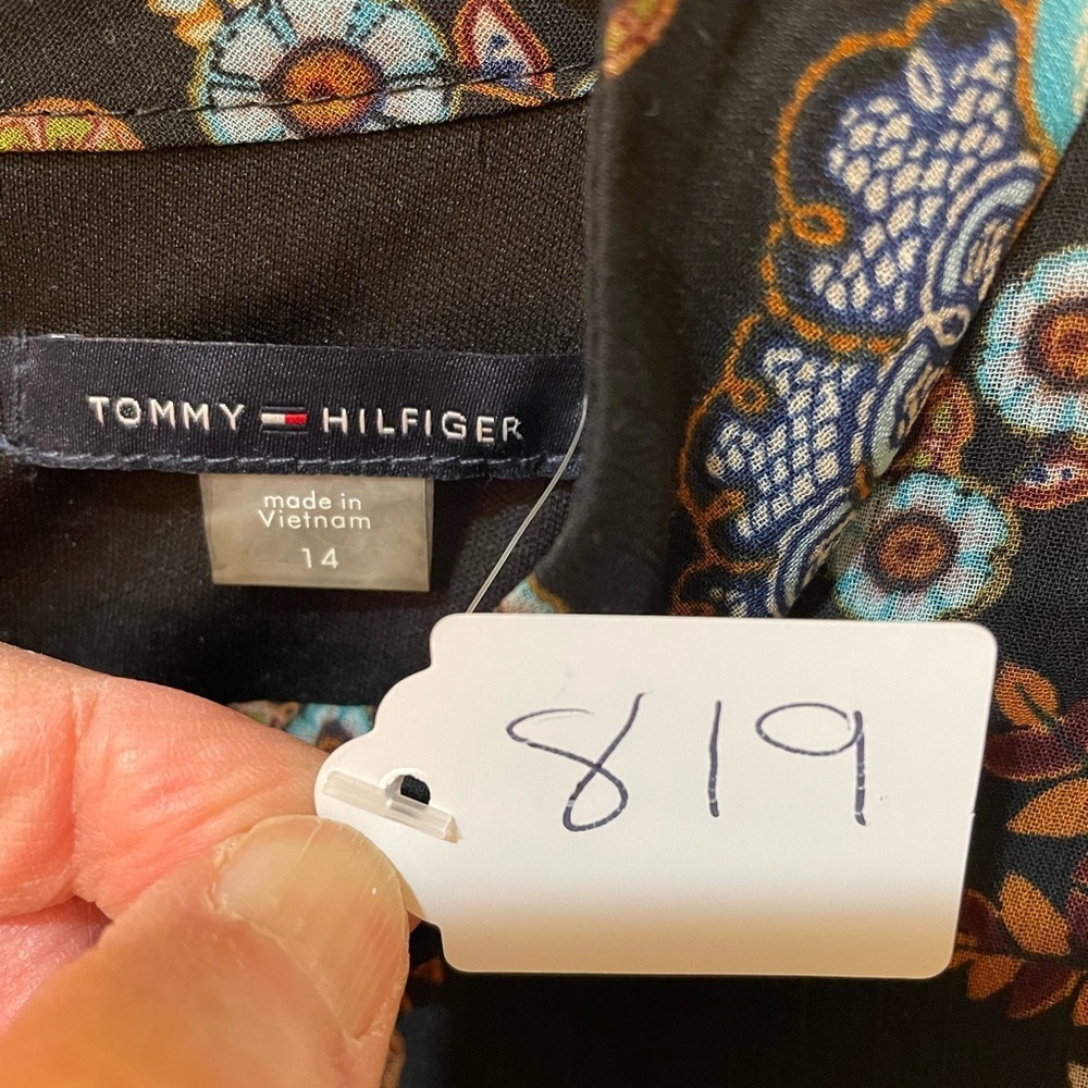 Tommy Hilfiger Size 14 Floral Sleeveless Shift Dress Mock Neck 🌿✨ - Picture 2 of 6